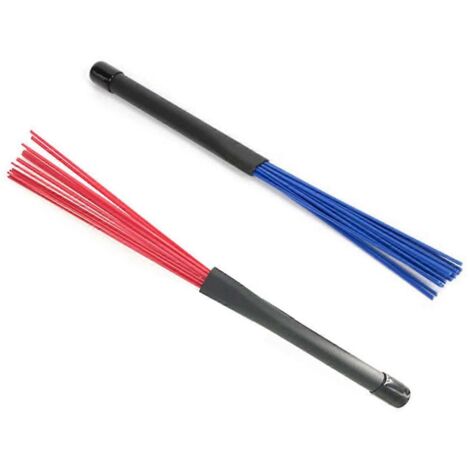 Lot de 2 balais de percussion pour batterie, balais métalliques professionnels --