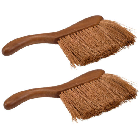 Lot de 2 balayettes en bois de teck et fibre de coco - ANGELICA 02