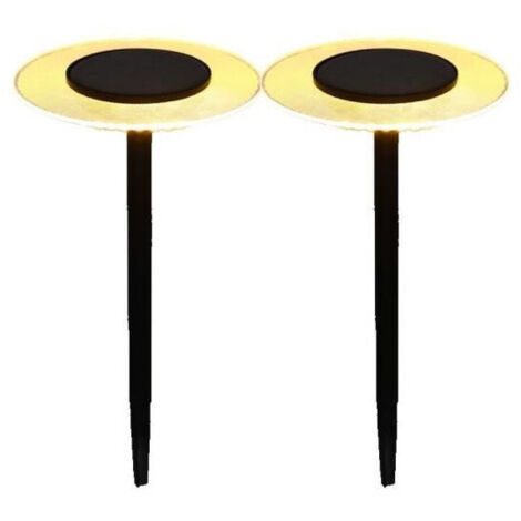 Lot de 2 balises solaires a piquer - LUMISKY - UFO - H35 cm - LED blanc chaud