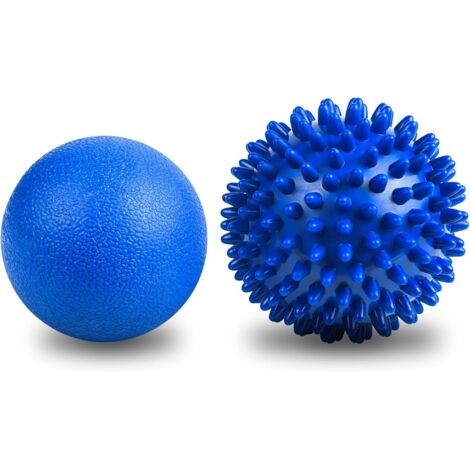 Lot de 2 balles de massage pour physiothérapie, une balle de crosse dure et une balle de massage à picots pour la libération