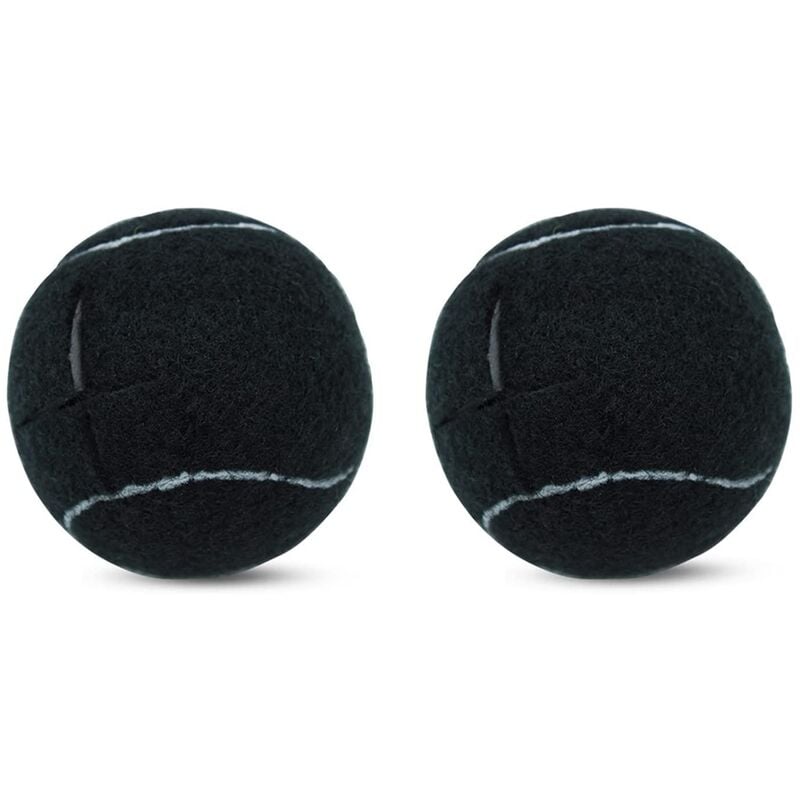 Lot de 2 Balles de Tennis PréDéCoupéEs pour Pieds de Meubles et Protection Du Sol, RevêTement en Feutre RéSistant et Durable, Noir