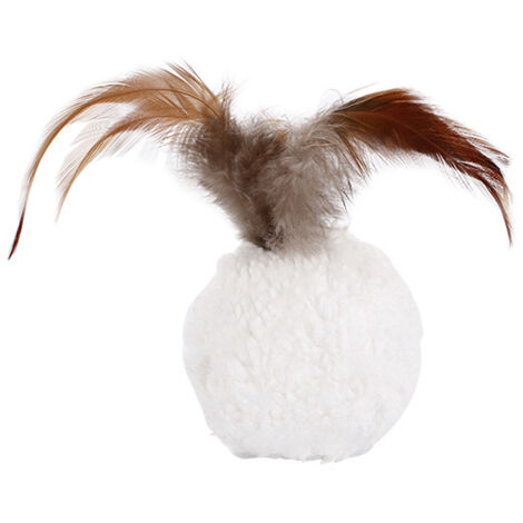 Lot de 2 balles pour chat, jouet interactif à pompon pour chat mignon, jouet en plumes pour chat, balle de jeu pour animaux de compagnie