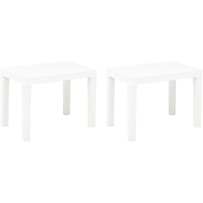 Lot de 2 Bancs de jardin Banc d'extérieur Banquette Blanc Plastique 63608
