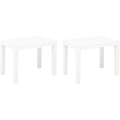 Lot de 2 Bancs de jardin Banquette de Jardin - Mobilier de jardin Blanc Plastique BV215114 - BonneVie - Blanc