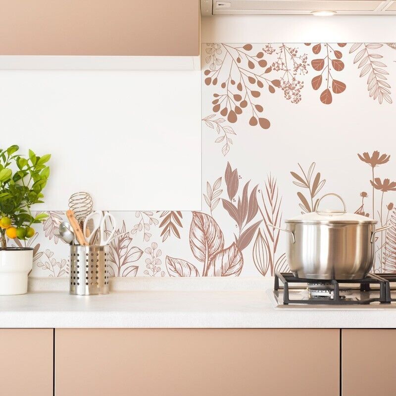 99déco - Lot de 2 Bandeaux Aluminum Floral Marron - 99deco - L100xH20cm Ep.3 mm