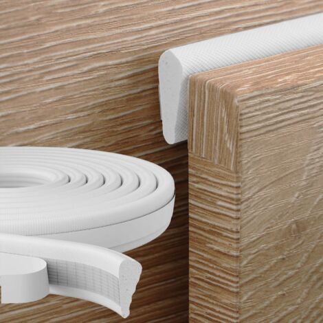 Lot de 2 bandes d'étanchéité de porte 6M, coupe-froid de fenêtre insonorisant pour l'hiver, bande autocollante en mousse pour cadre de porte, blanc