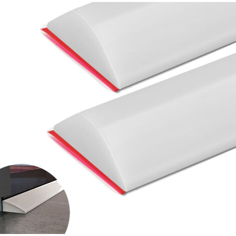 Lot de 2 bandes d'étanchéité universelles de 1 mètre pour douche, joint de seuil de douche auto-adhésif et étanche pour cuisine et lavabo (blanc)