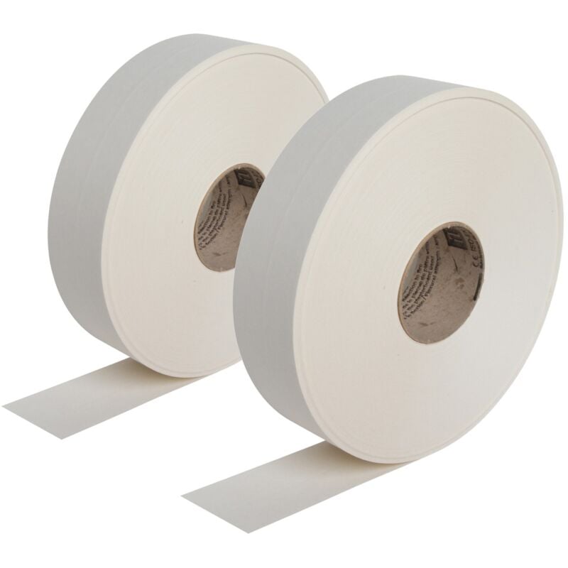 Semin - Lot de 2 bandes joint us papier pour réaliser les joints des plaques de pâtre en association avec un enduit - 150 m