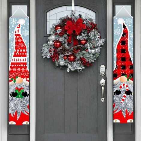 Couverture de porte de Noël Décoration Exterieur Bannière de Fête