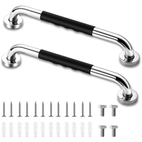 Lot de 2 Barre d'Appui WC. 30 Antidérapante Barre d'Appui de Salle de Bain. Barres Douche Baignoire Main Courante Inoxydable Maintien Poignée Douche Âgées/Handicapées/Enfants/Enceinte