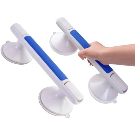 Lot de 2 barres d'appui de 30cm pour baignoires et douches, barre d'appui à ventouse, poignée de douche robuste, mains courantes amovibles pour personnes âgées et personnes âgées