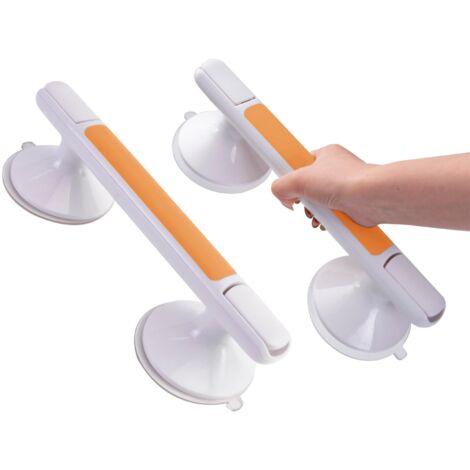 Lot de 2 barres d'appui de 30cm pour baignoires et douches, barre d'appui à ventouse, poignée de douche robuste, mains courantes amovibles pour personnes âgées et personnes âgées