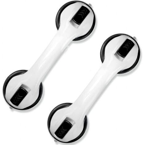 Lot de 2 barres d'appui de douche de 30 cm avec ventouse puissante Lh-1-AquaForge