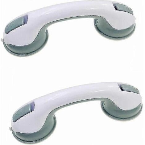 Lot de 2 barres d'appui de salle de bain avec ventouses, poignées à ventouses robustes, poignées de sécurité adaptées aux personnes âgées et aux personnes handicapées, poignées de douche avec ventouse