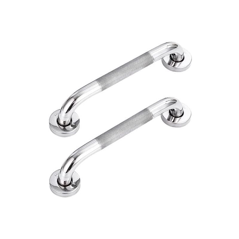 SNQ - Lot de 2 barres d'appui de salle de bain en acier inoxydable 304 avec poignée antidérapante,pour baignoire,toilettes, salle de bain, rampe