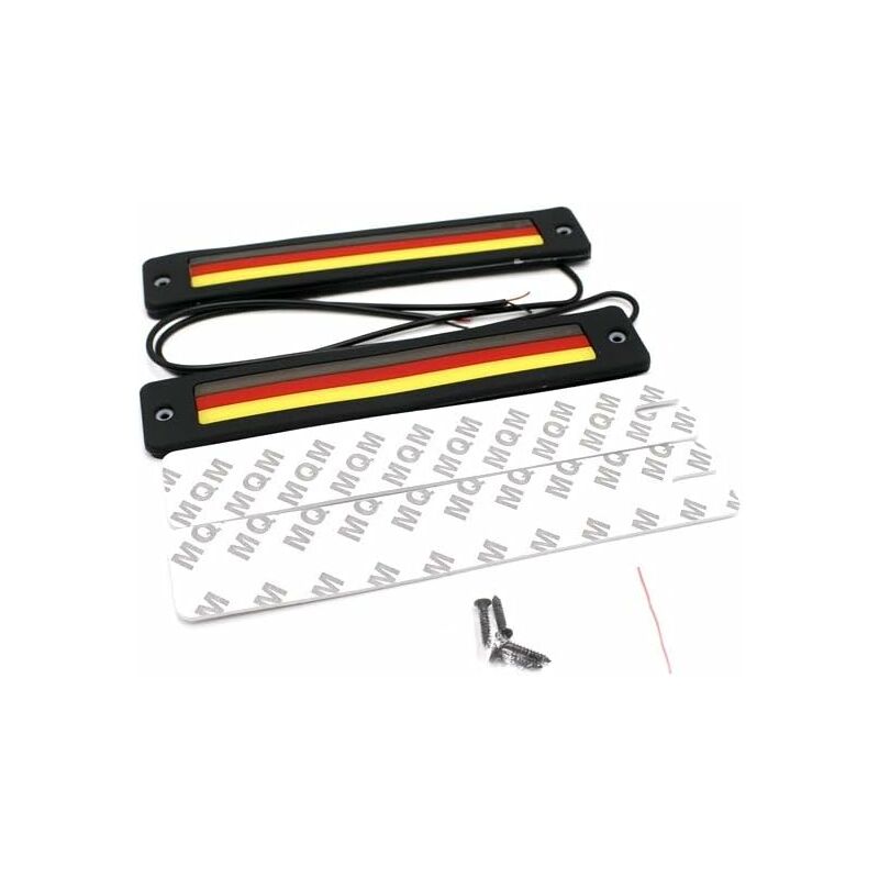 Lot De 2 Barres De Feux De Circulation Diurnes Led - Blanc - Dc12 v - Étanche - Flexible - Pour Voiture - Avec Bâton