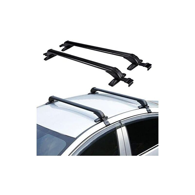 Gojoy - Lot de 2 barres de toit de voiture - 115 cm - Avec serrure et 2 clés - Universel - Pour bagages, cross bar, carrier