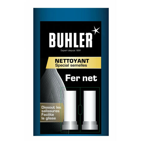Lot de 2 bâtonnets nettoyants pour semelle de fer – Dissout les salissures tenaces – 2 x 20g – Application facile sur fer chaud – Buhler