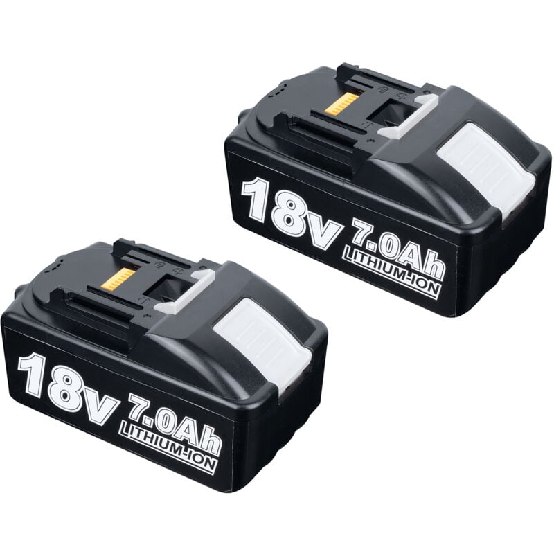 Pdstation - Lot de 2 batteries de remplacement 7,0 Ah pour batterie Makita 18 v, compatibles avec les batteries 18 volts BL1890B BL1860B BL1850B