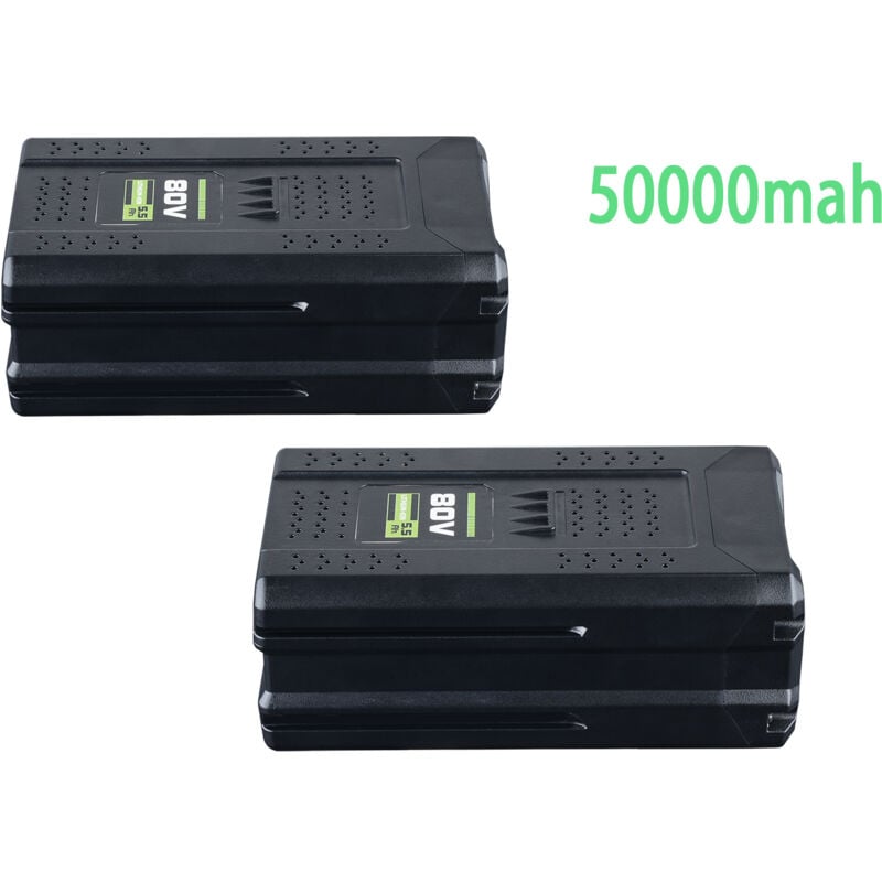 Lot de 2 batteries Li-ion 80 v 5.5 Ah de haute qualité pour souffleuse à neige Greenworks GBA80200 GBA80250 GBA80400 GBA80500