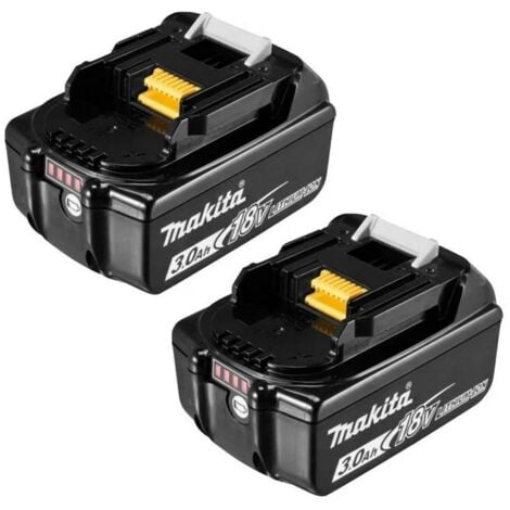 Lot de 2 batteries Makstar Li-Ion 18V 3 Ah avec témoin de charge intégré - Makita BL1830BX2