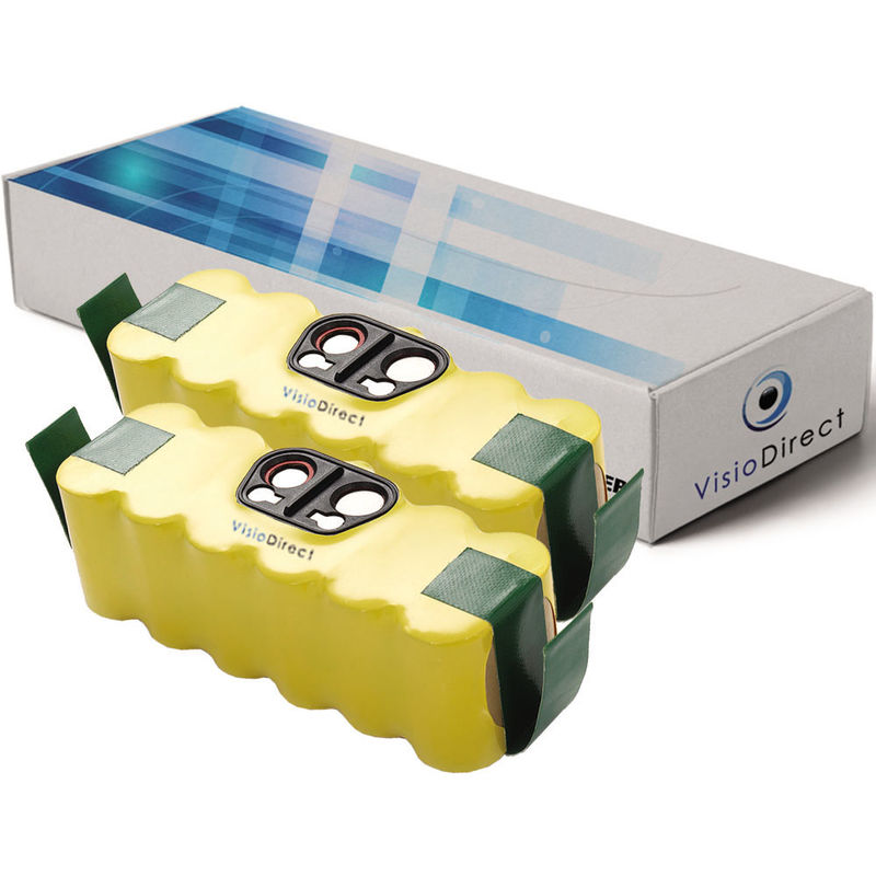 Lot de 2 batteries pour Irobot Auto Cleaner Intelligent Floor Vac M-488 14.4V 4500mAh Visiodirect