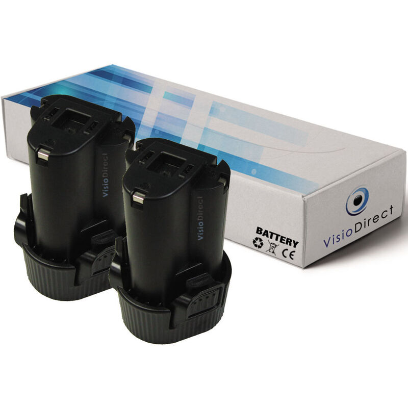 Visiodirect - Lot de 2 batteries pour Makita LCT204W perceuse visseuse 1500mAh 10.8V