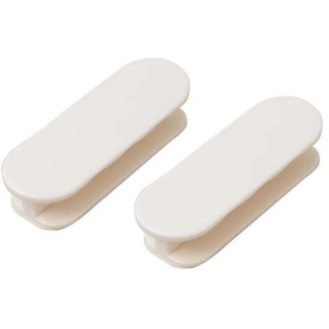 Lot de 2 blanc poignées de porte de balcon, poignées de porte, poignées de porte autocollantes, poignées d'armoire, porte de balcon, extérieur en plastique, poignée de meuble en verre