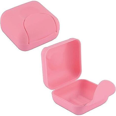 lot De 2 (bleu + Rose) - Porte-savon De Voyage Color De Petite Taille, Boucle Tanche, Porte-savon En Plastique.