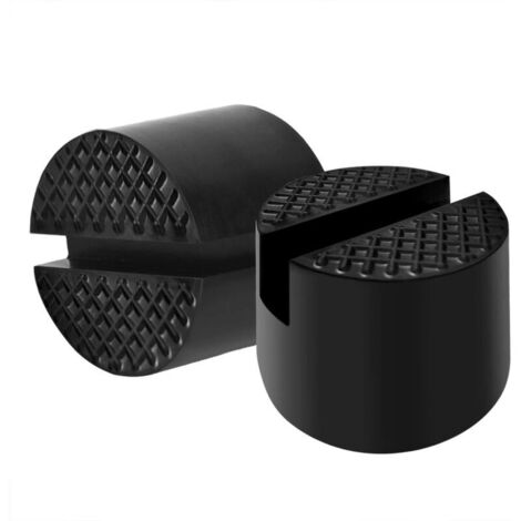 Lot de 2 Bloc de Caoutchouc Tampon Cric Hydraulique Auto Coussin Cric de Voiture Élévateurs Auto Solide Protéger Le Bas de Caisse Lors du Levage de la Voiture Diamètre de 48mm(Noir)