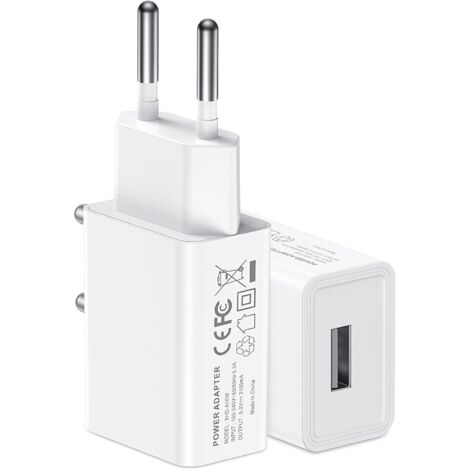 Lot de 2 blocs d'alimentation USB 5 V 2 A, prise de 10 W, adaptateur de Samsung Galaxy S25 S24 S23 S22 S21