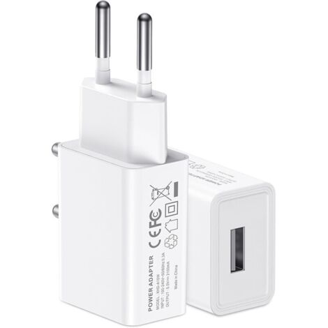 Lot de 2 blocs d'alimentation USB 5 V 2 A, prise de 10 W, adaptateur de Samsung Galaxy S25 S24 S23 S22 S21