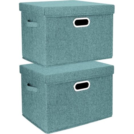 Lot de 2 Boîte de rangement, Tissu, Pliable, Lavable, 44x30x29 cm, Capacité 35L, Pour maison et bureau