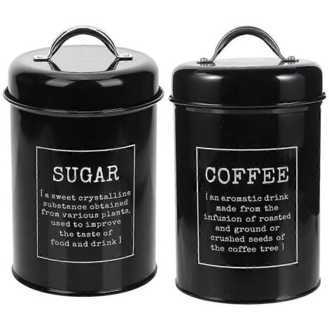 Lot de 2 boîtes à sucre, bocaux à lait en poudre, boîtes à café en métal réutilisables, boîtes à café de cuisine