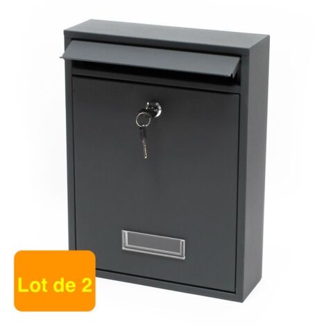 Lot de 2 Boîtes Aux Lettres Classique Gris Anthracite