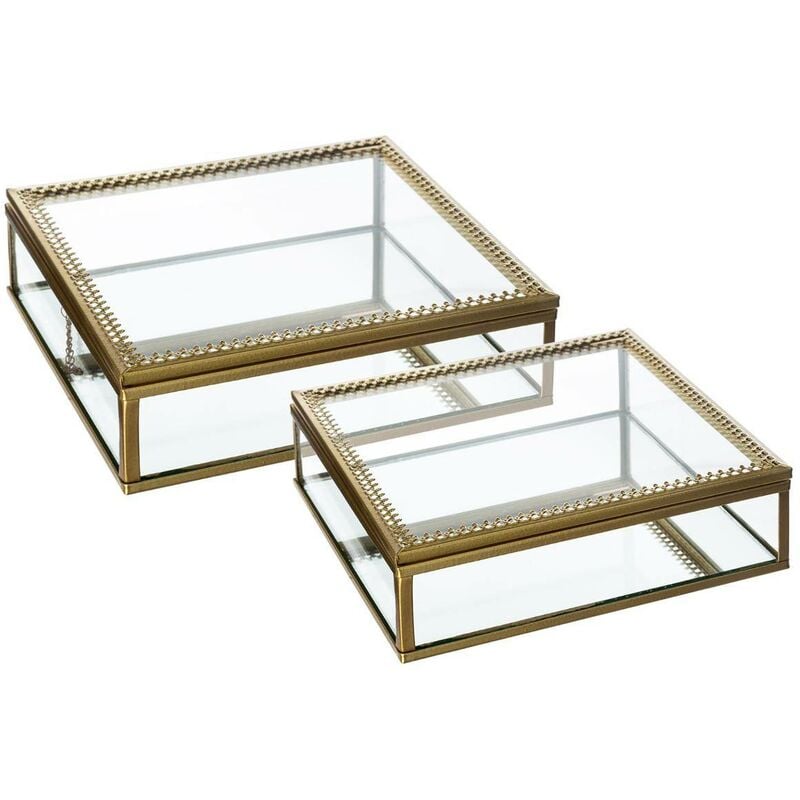 2 boîtes à bijoux Spirit doré L15 18cm Atmosphera créateur d'intérieur