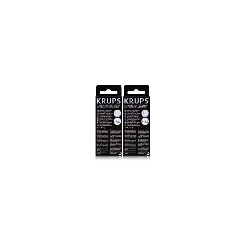 Lot de 2 boîtes de pastilles détergentes( chaque boîte contient 10 pastilles de 1,5 g) pour Cafetière, Expresso Krups XS3000102