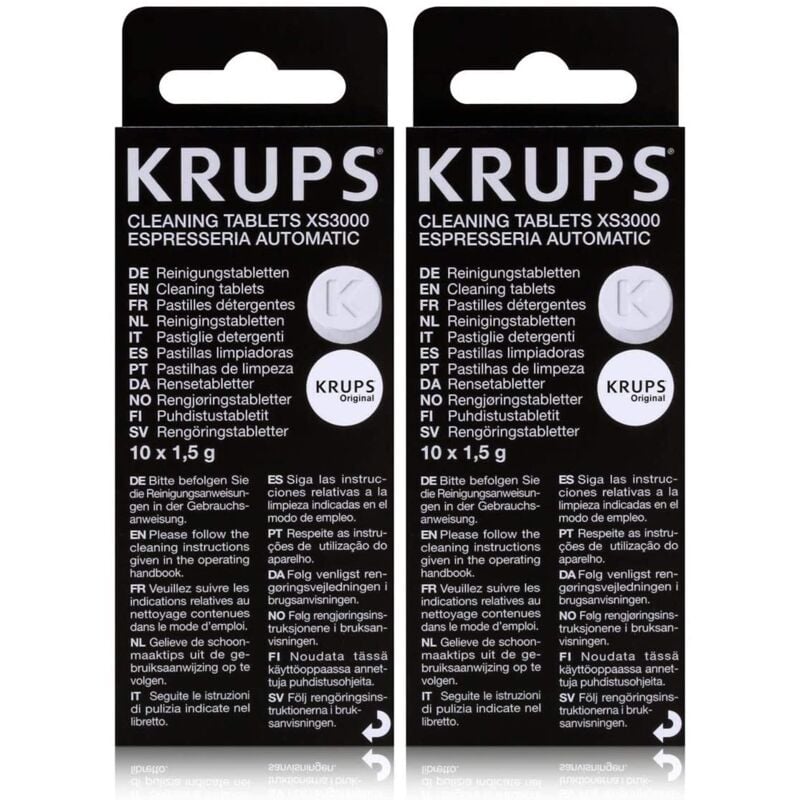 Lot de 2 boîtes de pastilles détergentes pour Cafetière Krups XS300010