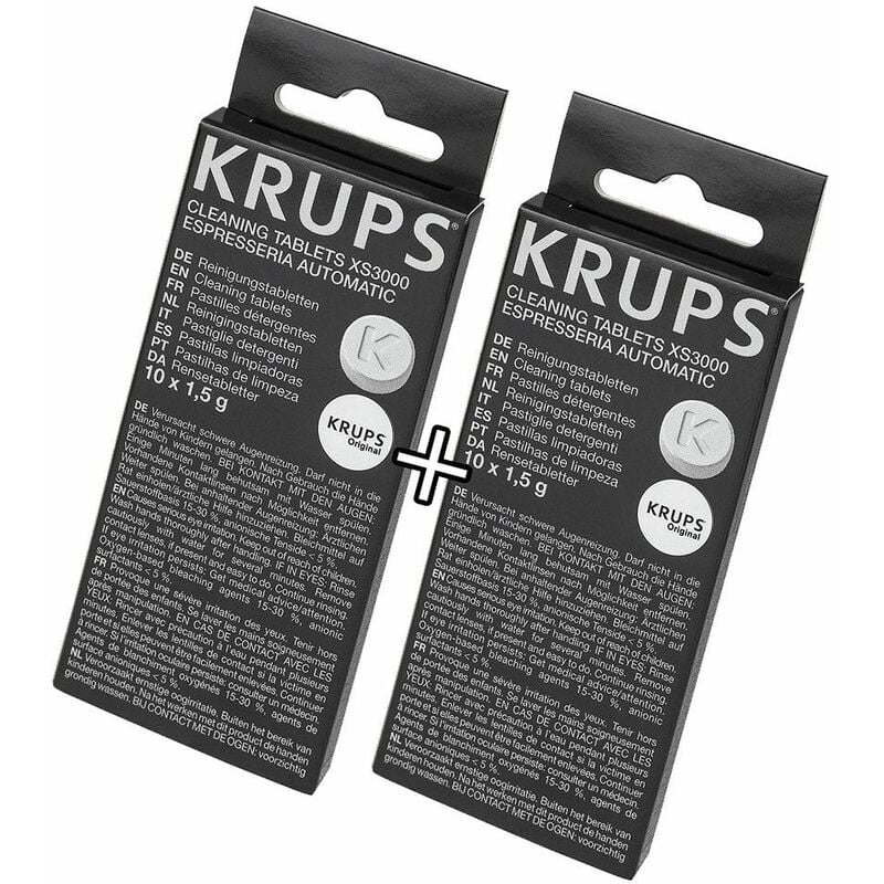 Krups - Lot de 2 boites de pastilles nettoyantes (XS300010) Accessoires et entretien magimix, seb, rowenta