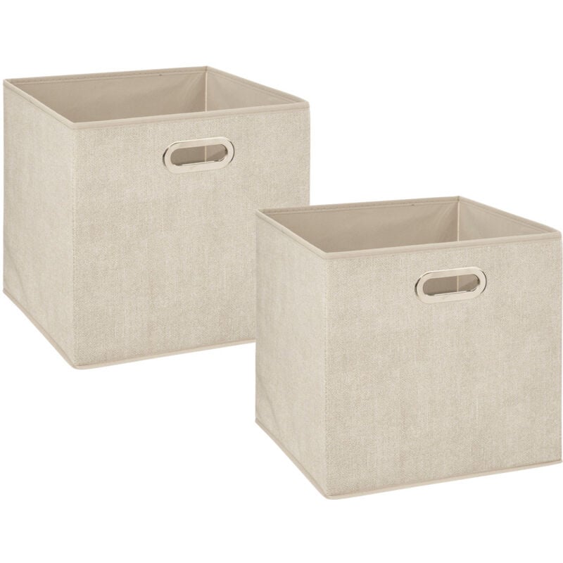 5five Simply Smart - Lot de 2 Boîtes de rangement Beige chiné 31 x 31 cm - Five