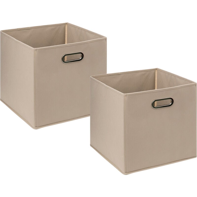 5five Simply Smart - Lot de 2 Boîtes de rangement Beige Lin 31 x 31 cm - Five