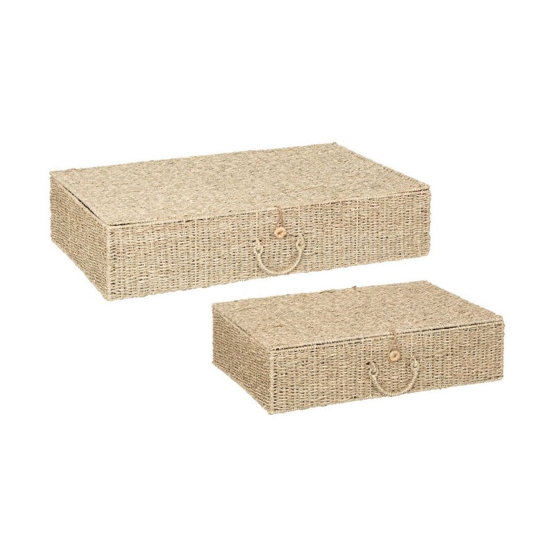 Lot de 2 Boîtes de Rangement 'Cora' 80cm Naturel
