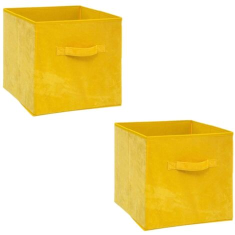 Lot de 2 boites de rangement cube en velours MIX'N MODUL