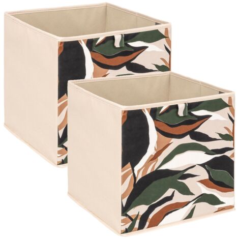 Lot de 2 boites de rangement cubes à motif nature MIX'N MODUL