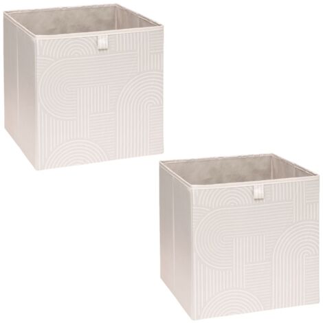 Lot de 2 boîtes de rangement cubes à motifs arches MIX'N MODUL