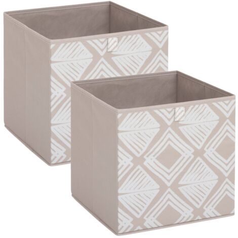 Lot de 2 boites de rangement cubes à motifs losanges MIX'N MODUL