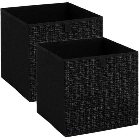 Lot de 2 boites de rangement cubes en tweed MIX'N MODUL