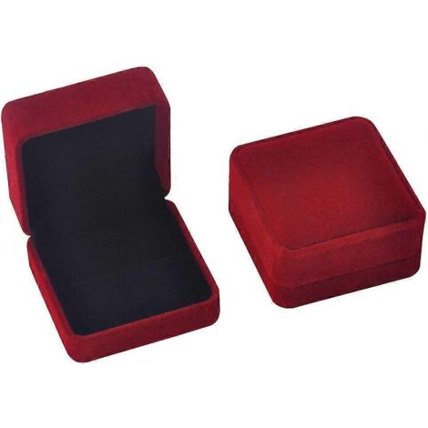 Lot de 2 boîtes de rangement en velours pour bijoux, bagues, pendentifs et boucles d'oreilles. Boîte double pour alliances et boucles d'oreilles de fiançailles.