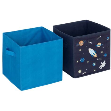 Lot de 2 Boîtes de Rangement Espace 29cm Bleu