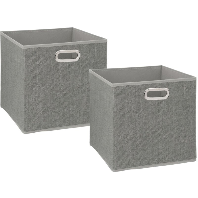 5five Simply Smart - Lot de 2 Boîtes de rangement Gris Clair chiné 31 x 31 cm - Five